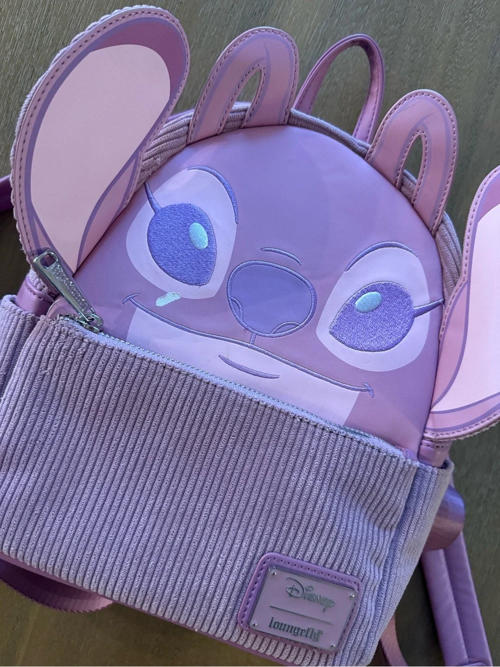 Loungefly Disney Purple Lilac Angel Stitch Corduroy Mini Backpack